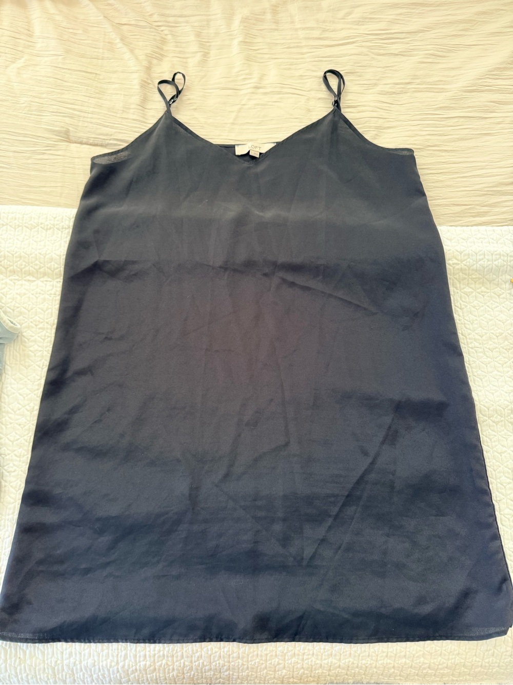 LOFT Black V-Neck Slip Dress